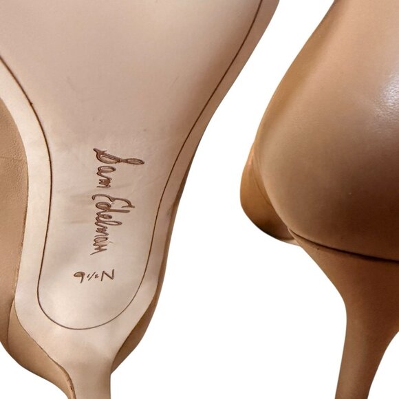Sam Edelman Women's Leather Pumps Soft Beige Tan Size 9.5 N (Narrow) Rare - Picture 6 of 8